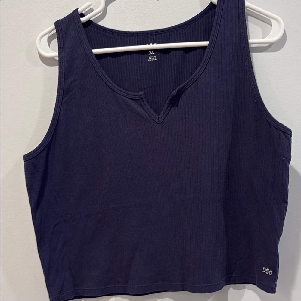 DSG Blue Sleeveless Crop Tank Top